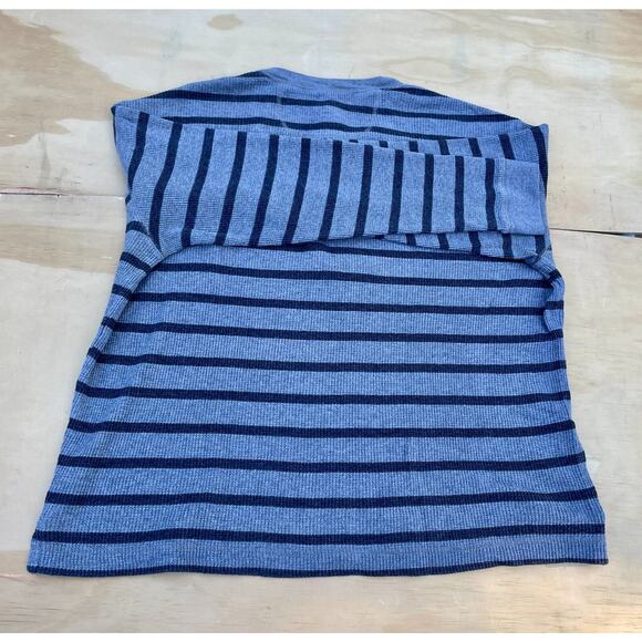 St John's Bay Men's Blue Quarter Button Striped Knitted Sweater, Size L - Picture 5 of 5